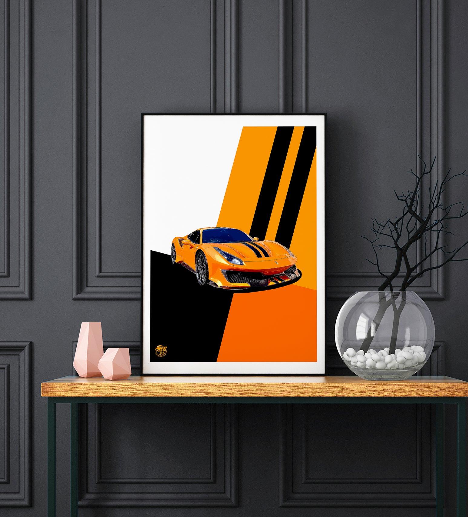 Ferrari 488 Pista Print - Various Sizes. Ferrari 488 Pista gift ...