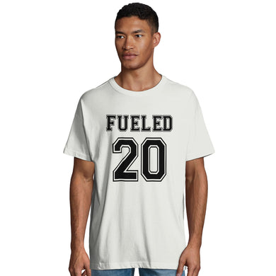 Fueled 20 Retro - Men's Oversized White T-shirt - Fueled.art