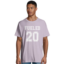 Load image into Gallery viewer, Fueled 20 Varsity Retro - Men&#39;s Oversized Lilac T-shirt - Fueled.art
