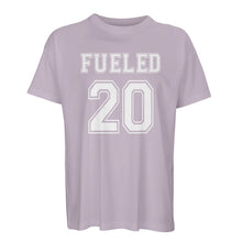 Load image into Gallery viewer, Fueled 20 Varsity Retro - Men&#39;s Oversized Lilac T-shirt - Fueled.art
