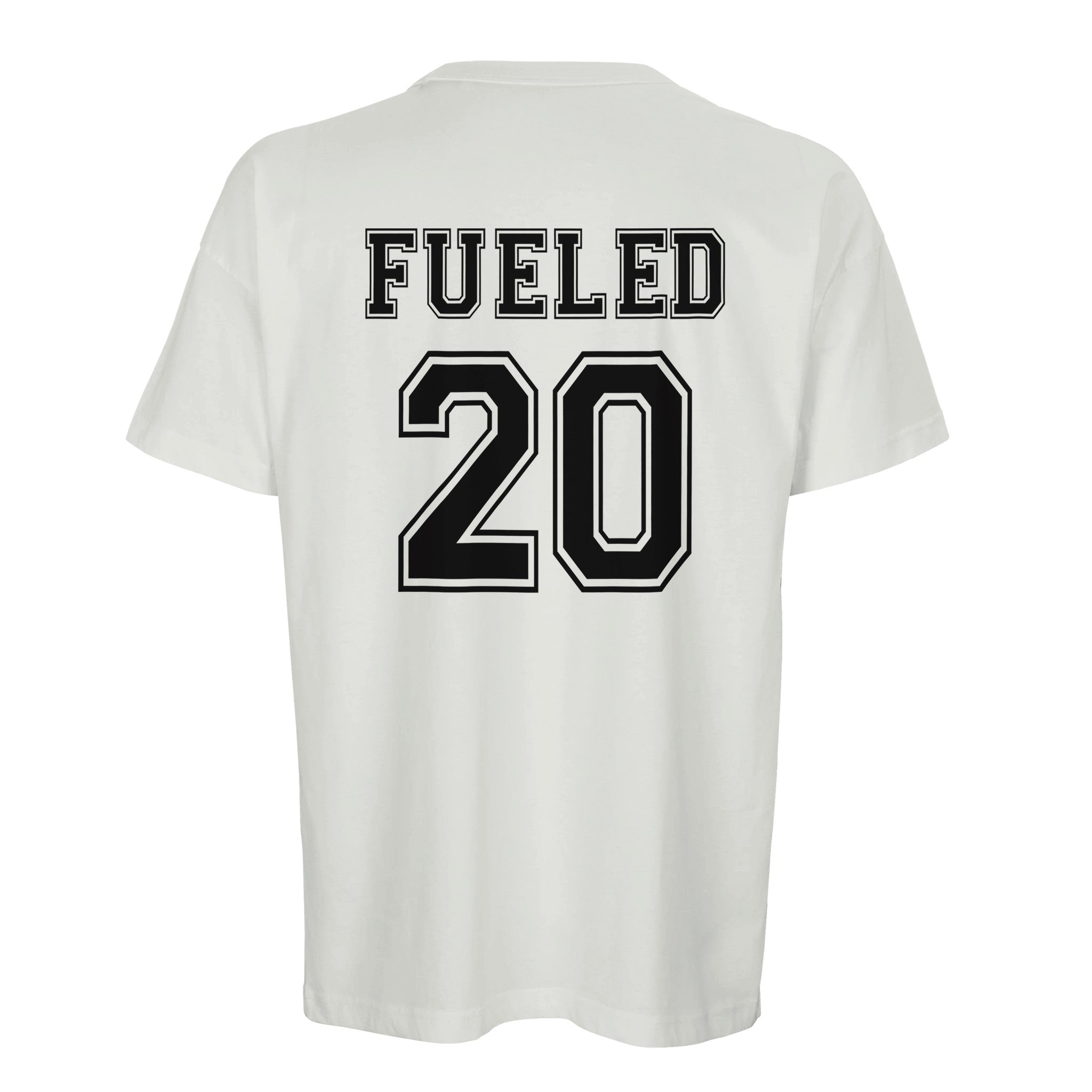 Fueled 20 Retro - Men's Oversized White T-shirt - Fueled.art