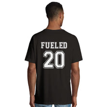 Load image into Gallery viewer, Fueled 20 Varsity Retro - Men&#39;s Oversized Black T-shirt - Fueled.art
