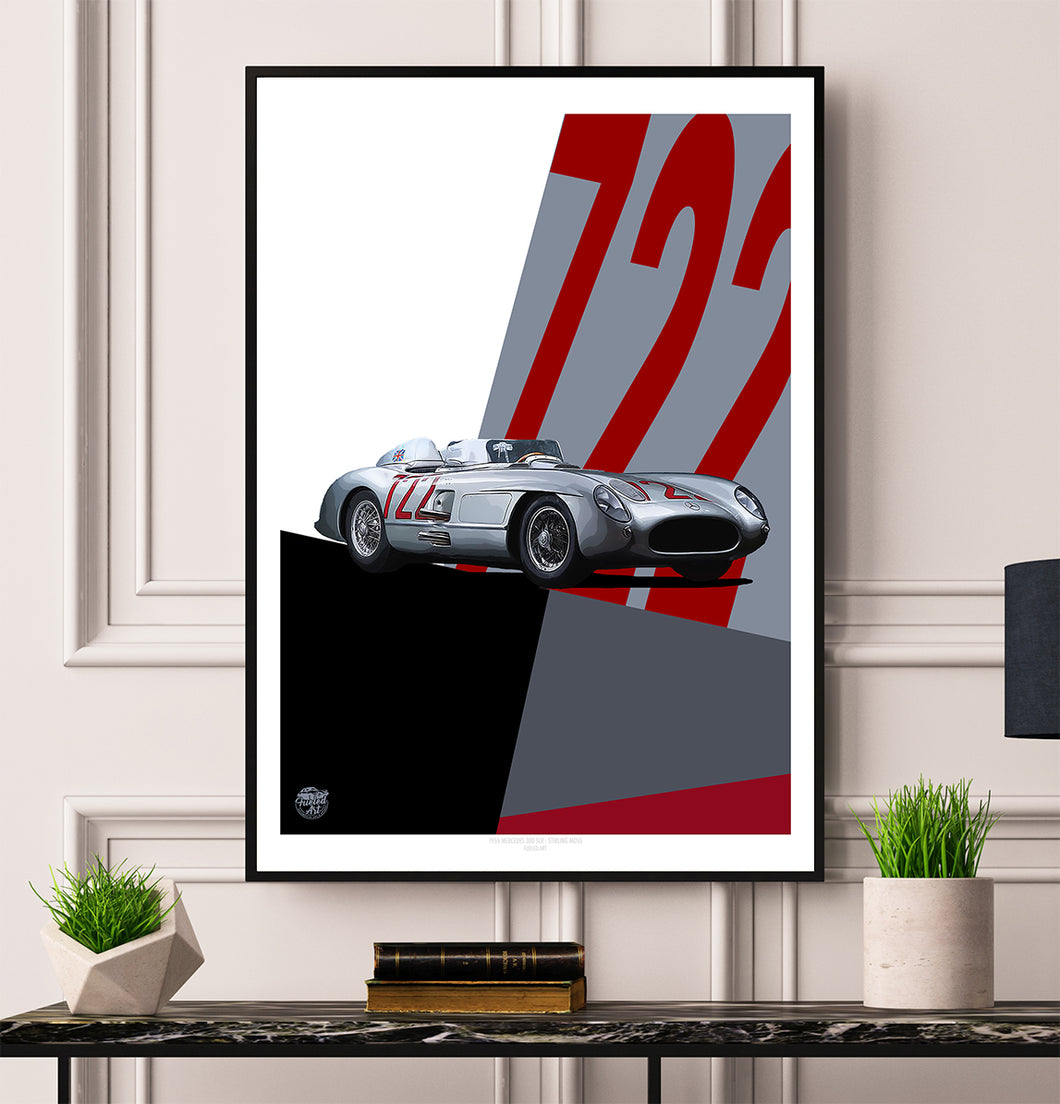 Mercedes-Benz 300 SLR Stirling Moss Print - Fueled.art