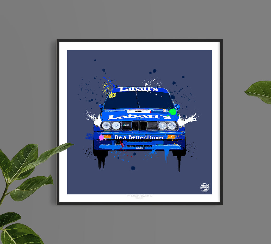 BMW E30 M3 Tim Harvey BTCC print - Fueled.art