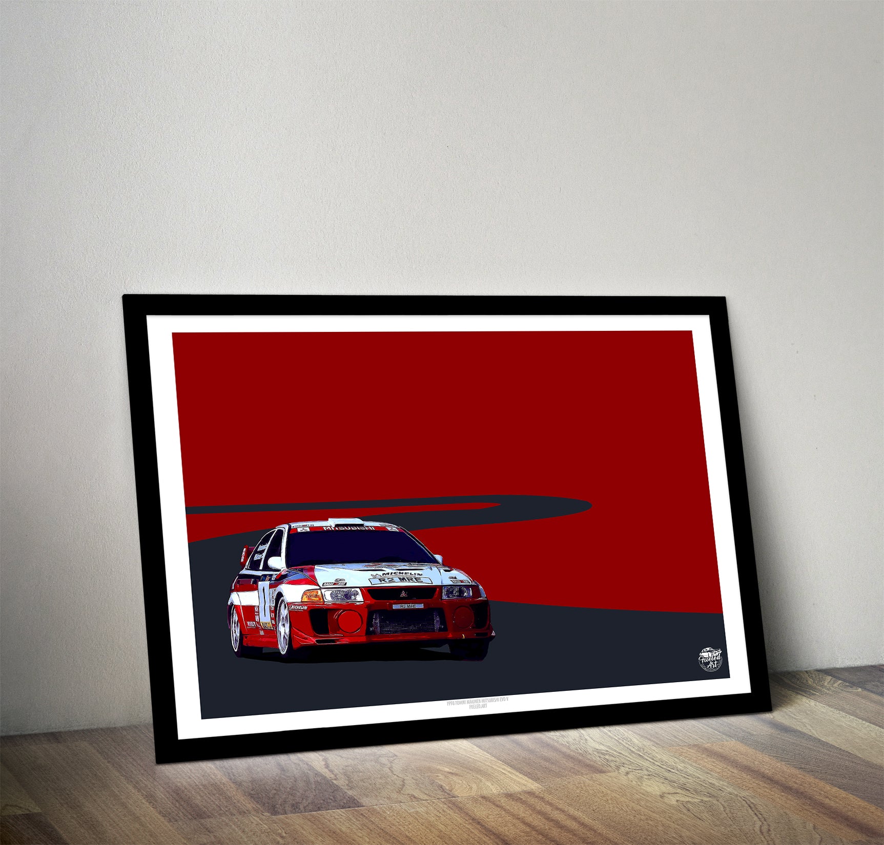 1998 Mitsubishi Evo V - Tommi Mäkinen WRC Print - Fueled.art