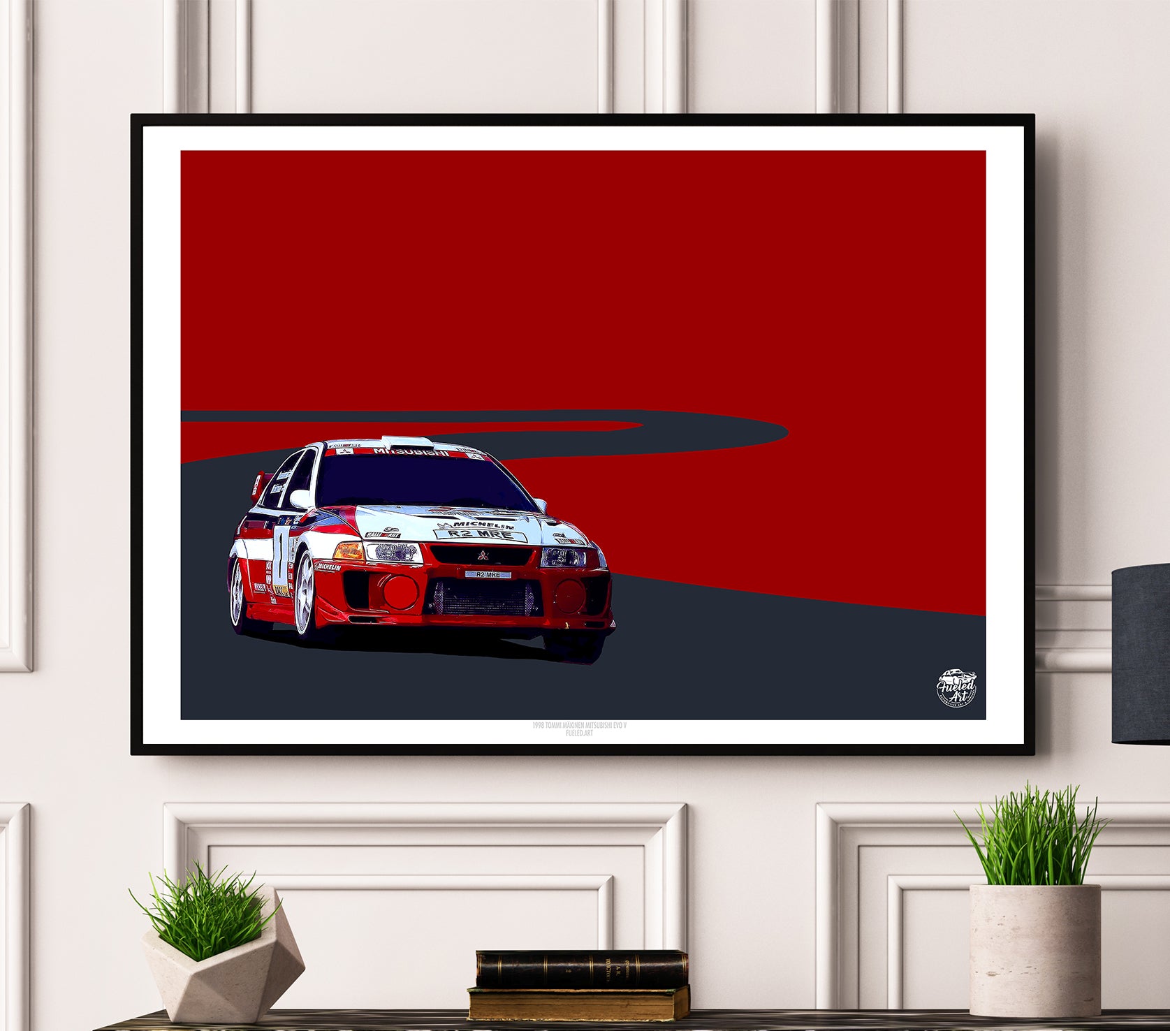 1998 Mitsubishi Evo V - Tommi Mäkinen WRC Print - Fueled.art