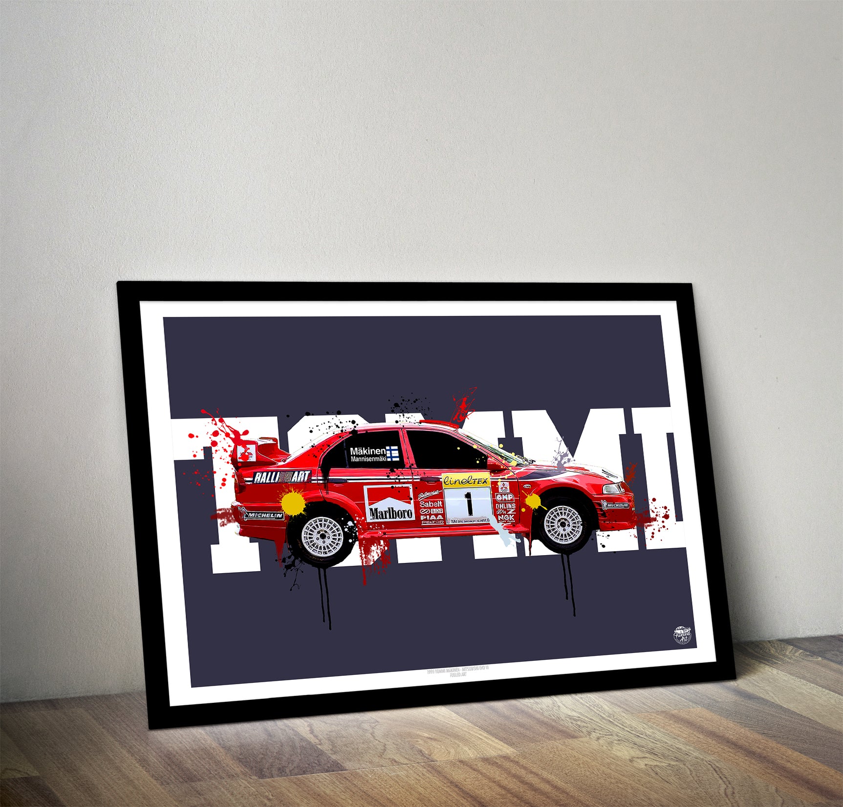 1999 Mitsubishi Evo VI - Tommi Mäkinen WRC Print - Fueled.art