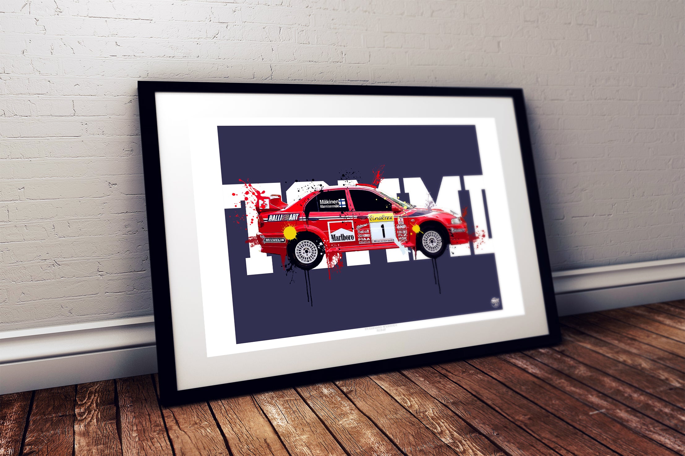 1999 Mitsubishi Evo VI - Tommi Mäkinen WRC Print - Fueled.art