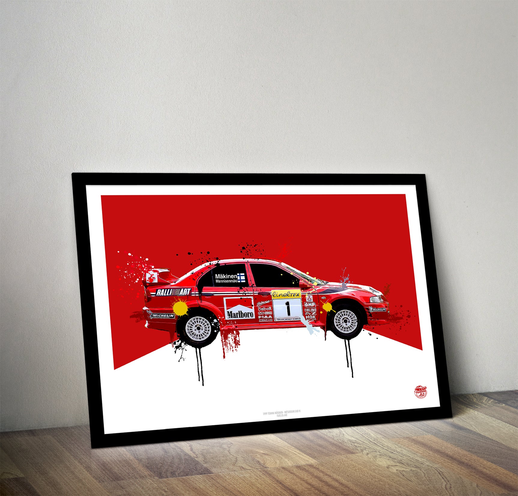 1999 Mitsubishi Evo VI - Tommi Mäkinen WRC Print - Fueled.art