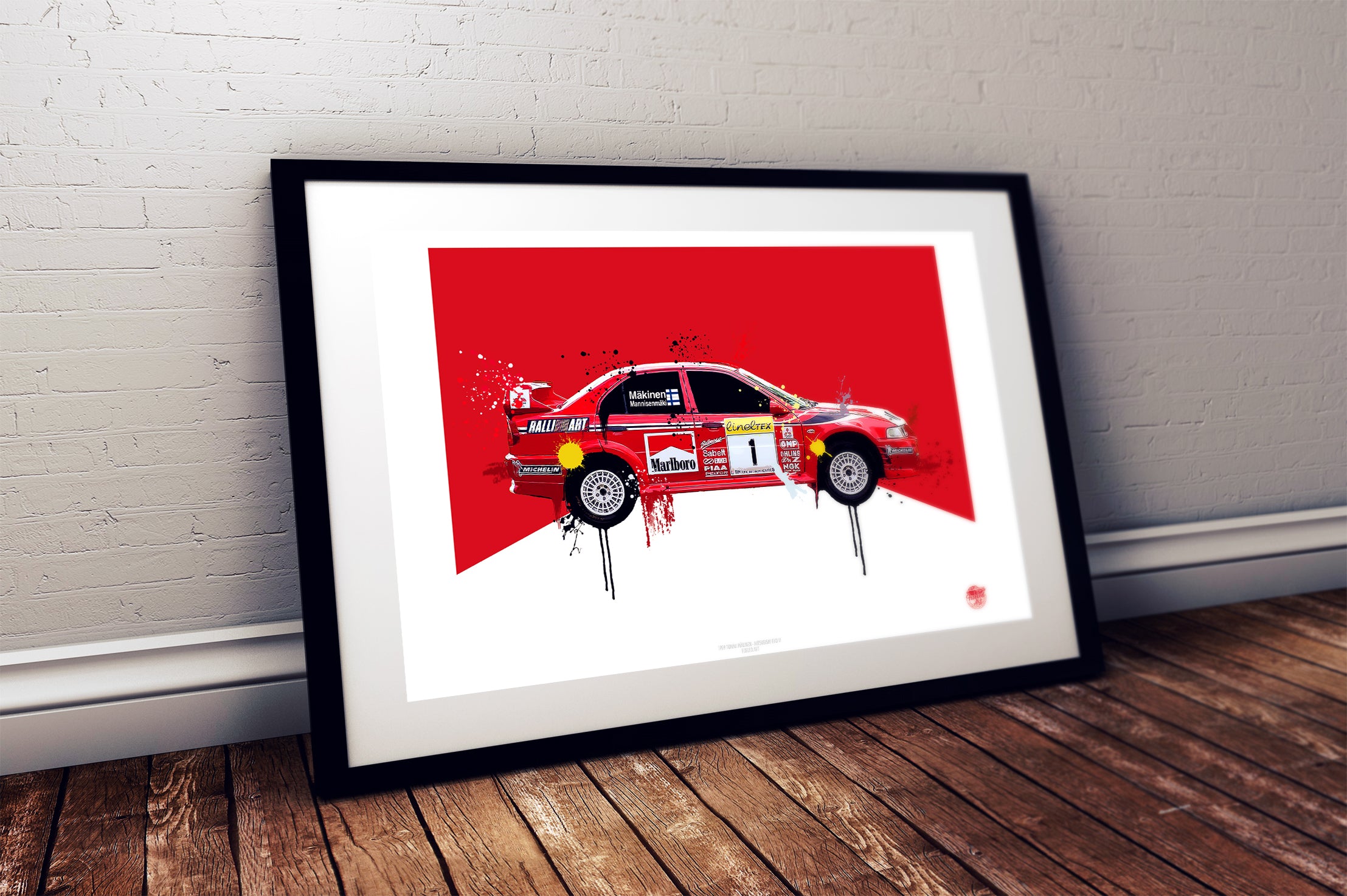 1999 Mitsubishi Evo VI - Tommi Mäkinen WRC Print - Fueled.art