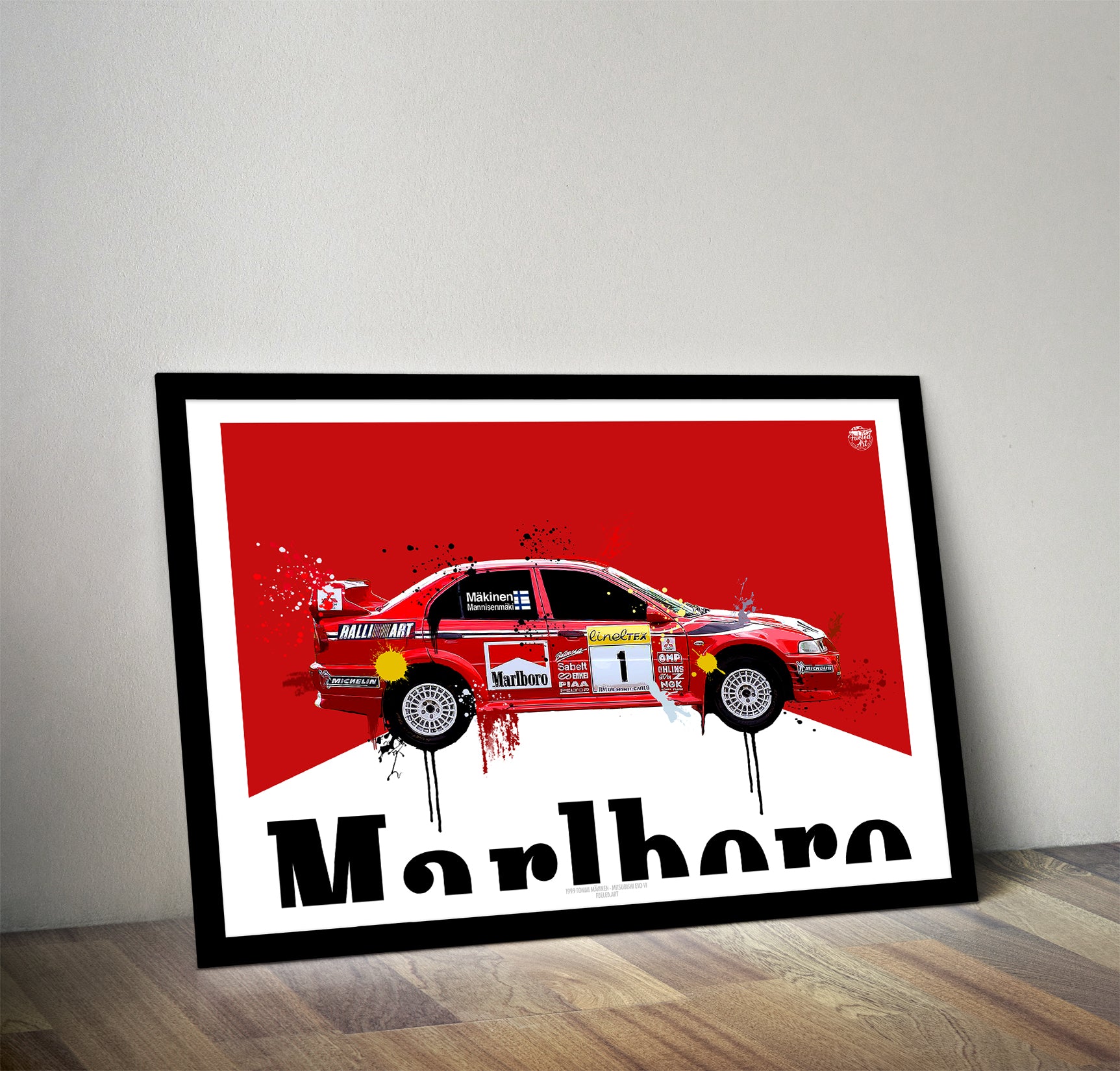 1999 Mitsubishi Evo VI - Tommi Mäkinen WRC Print - Fueled.art