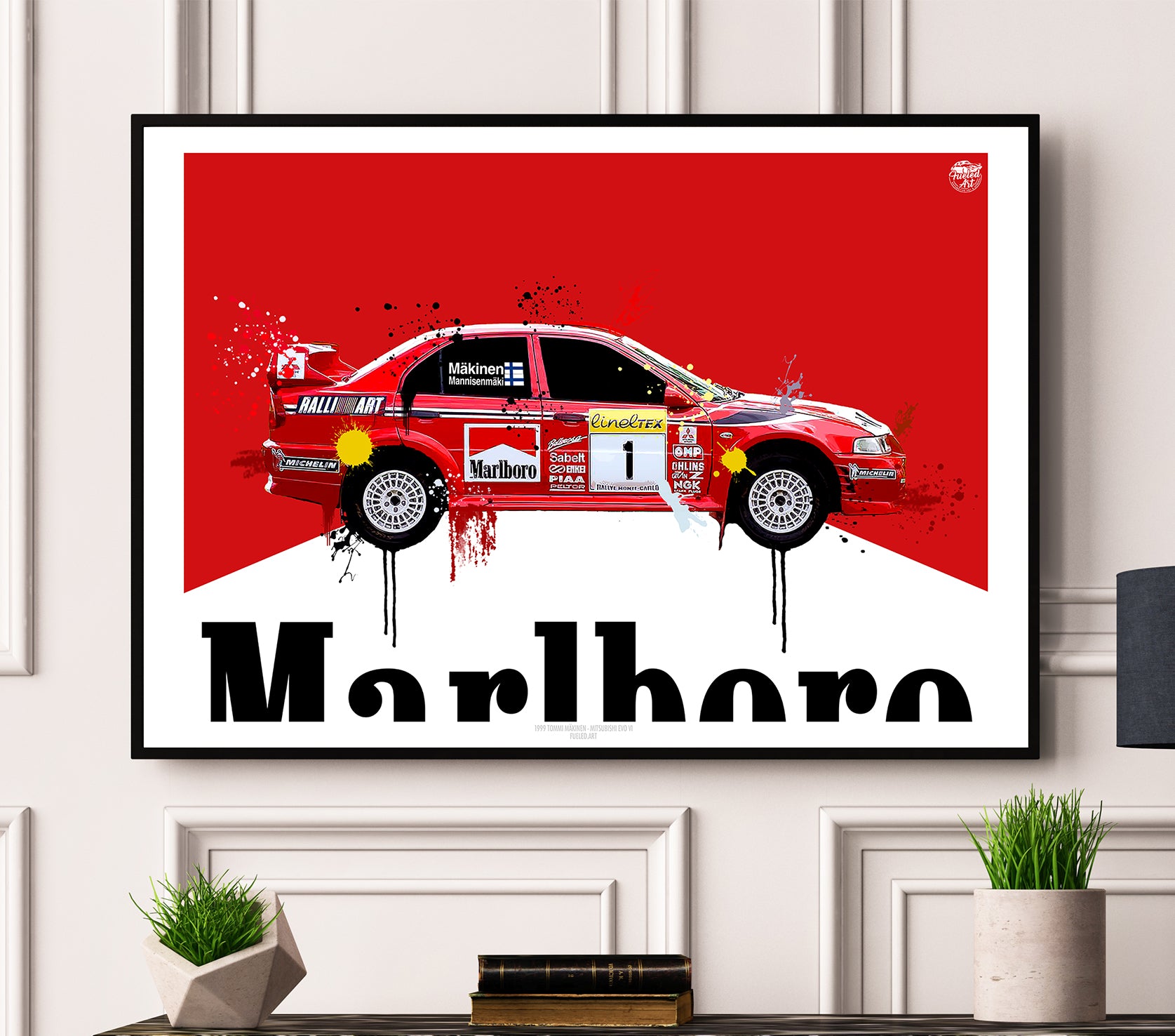 1999 Mitsubishi Evo VI - Tommi Mäkinen WRC Print - Fueled.art