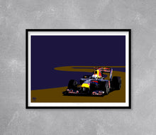 Load image into Gallery viewer, Sebastian Vettel 2010 Red Bull RB6 F1 Print - Fueled.art
