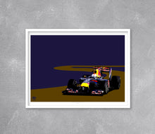 Load image into Gallery viewer, Sebastian Vettel 2010 Red Bull RB6 F1 Print - Fueled.art
