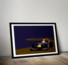 Load image into Gallery viewer, Sebastian Vettel 2010 Red Bull RB6 F1 Print - Fueled.art
