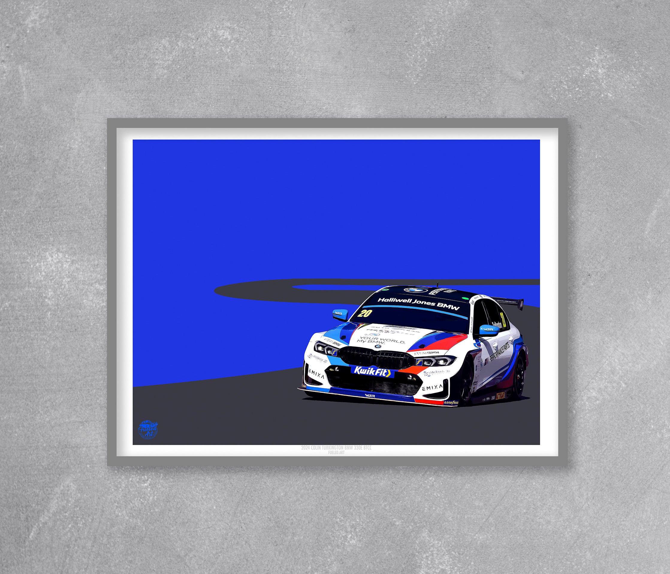 Colin Turkington 2024 BMW 330e M-Sport BTCC Print - Fueled.art