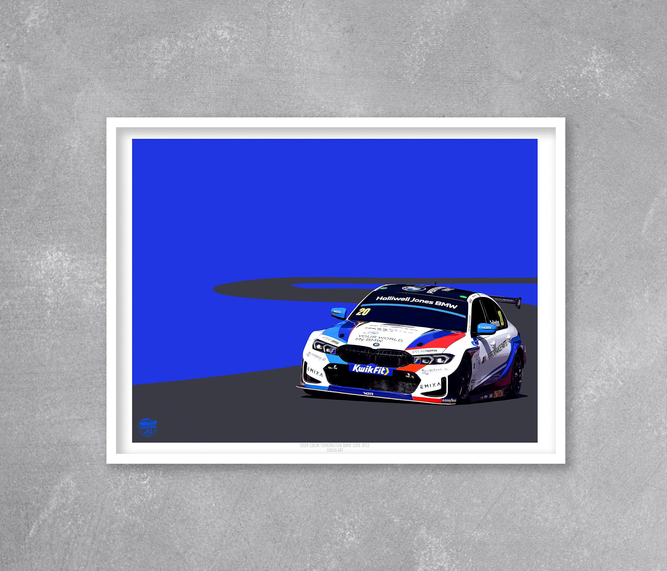 Colin Turkington 2024 BMW 330e M-Sport BTCC Print - Fueled.art