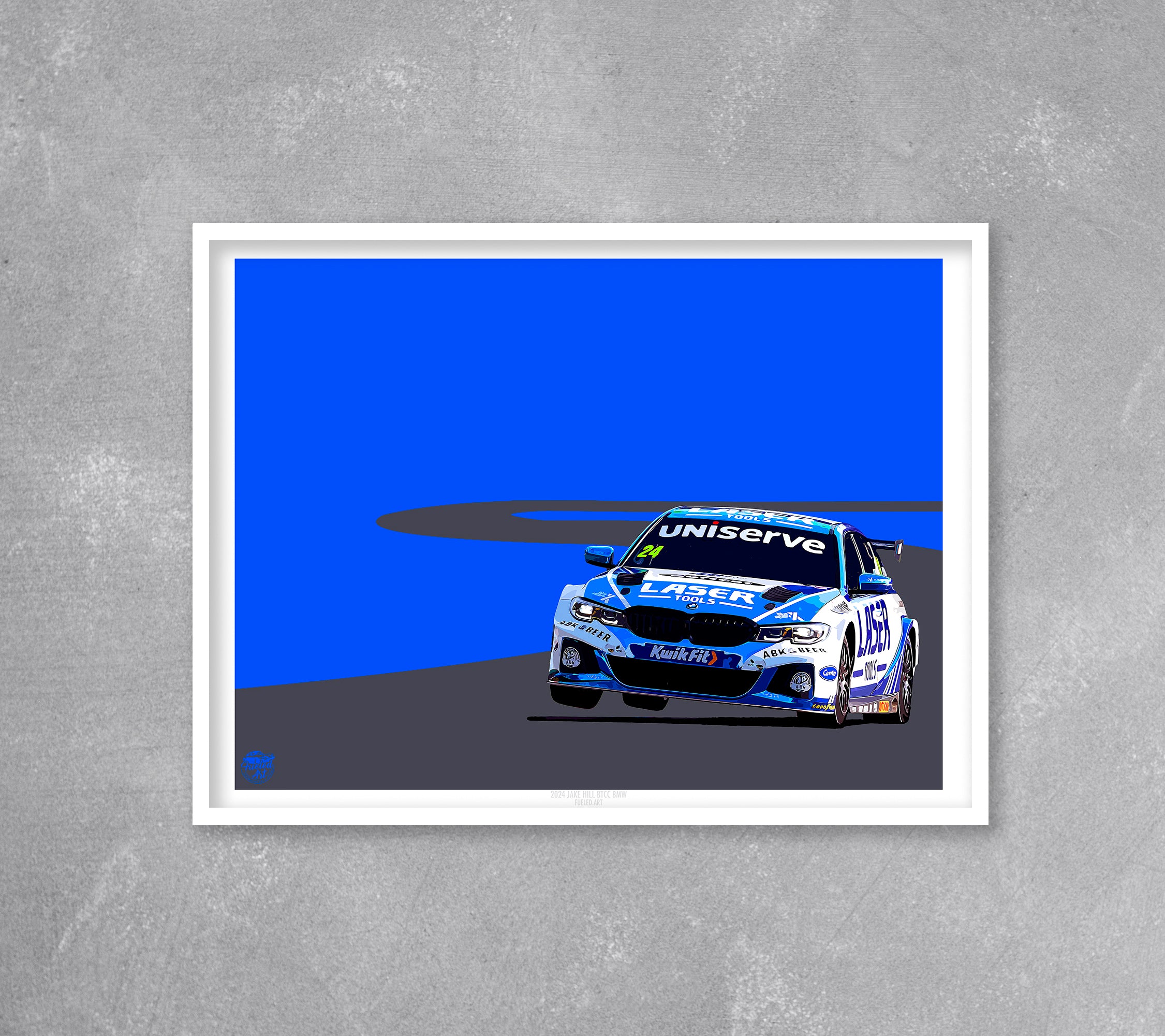 Jake Hill 2024 BMW 330e M-Sport BTCC Print - Fueled.art