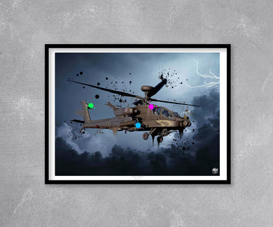 Apache Gunship Helicopter Print - Fueled.art