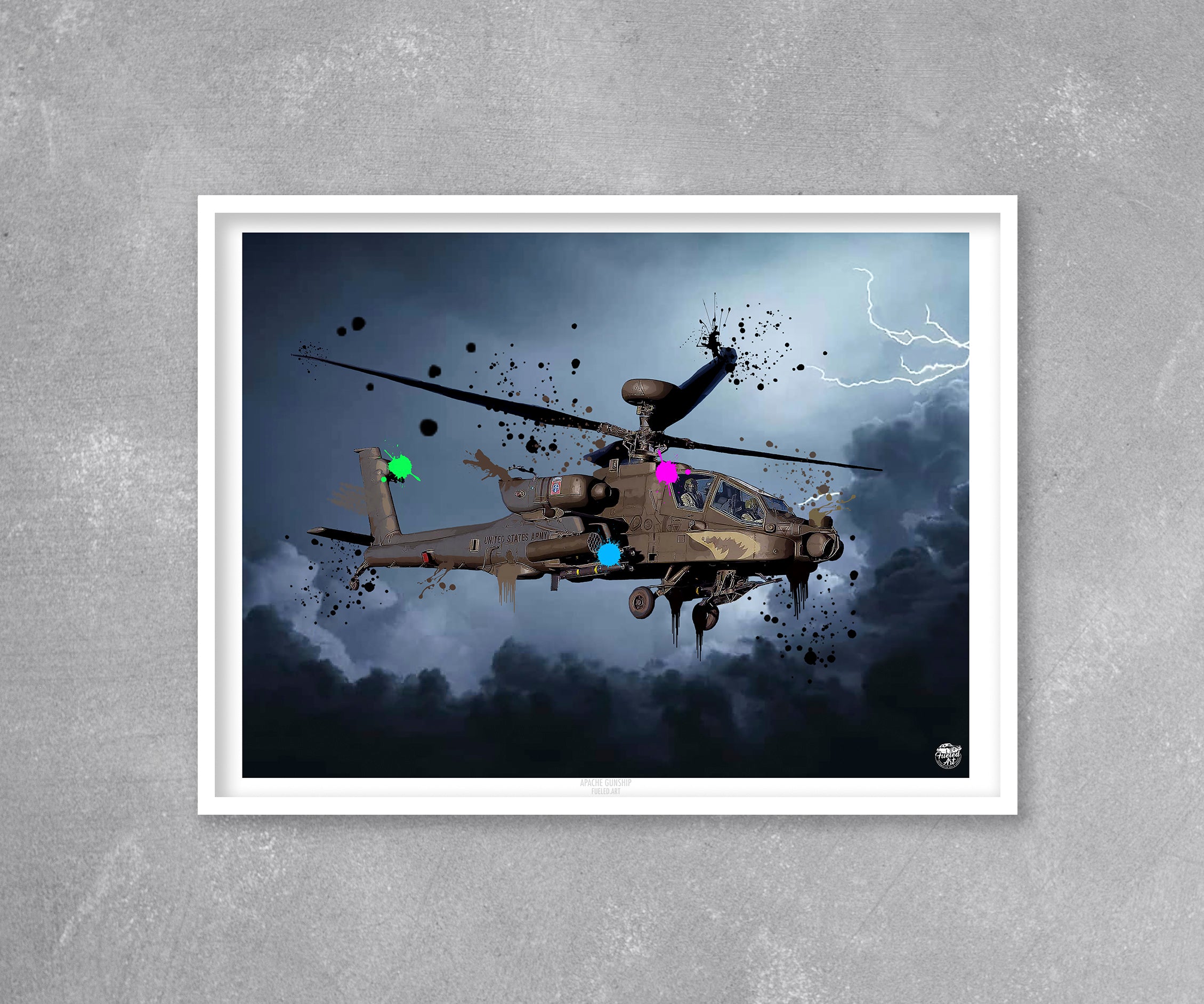 Apache Gunship Helicopter Print - Fueled.art