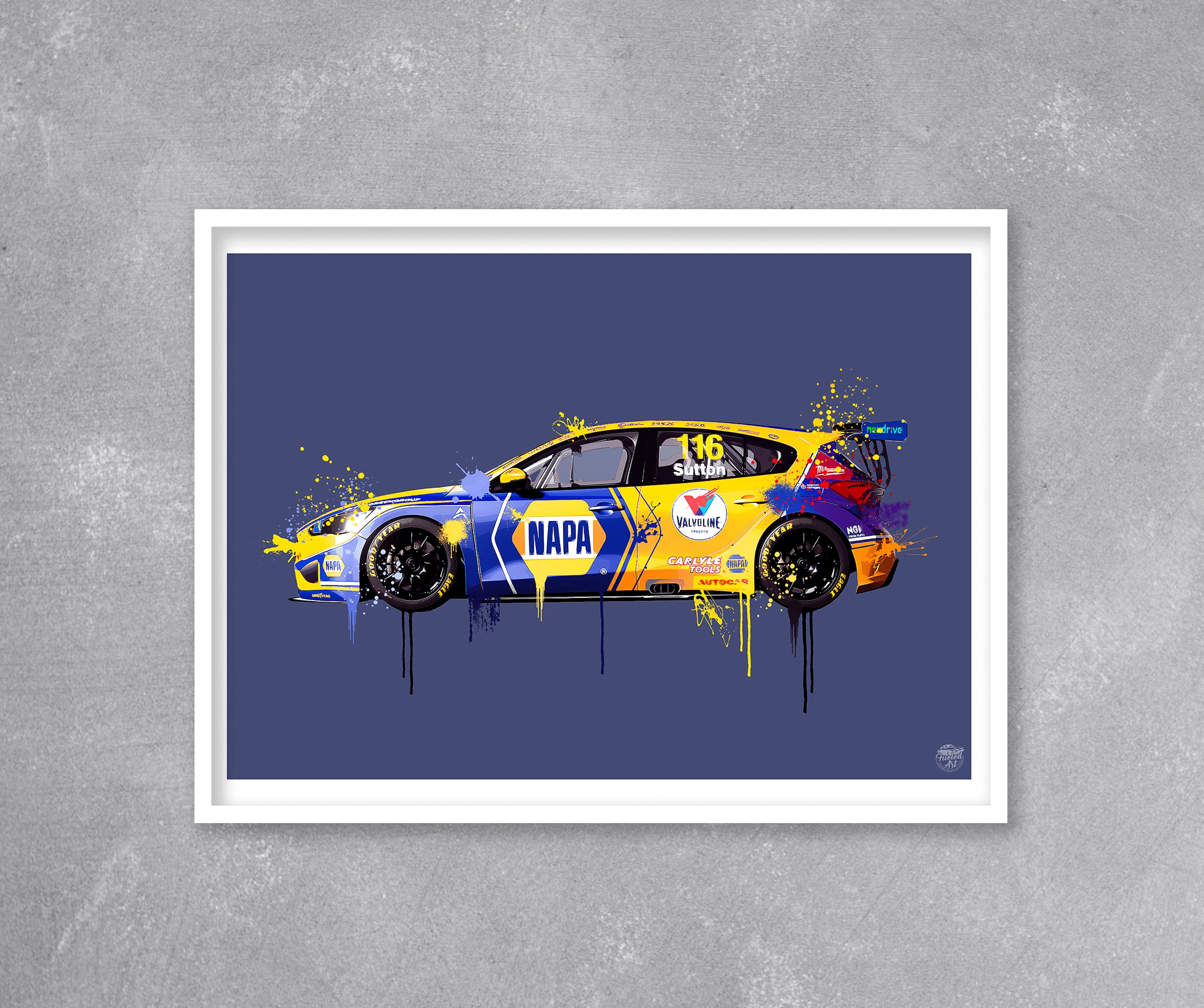 Ash Sutton 2023 Ford Focus ST BTCC Print - Fueled.art