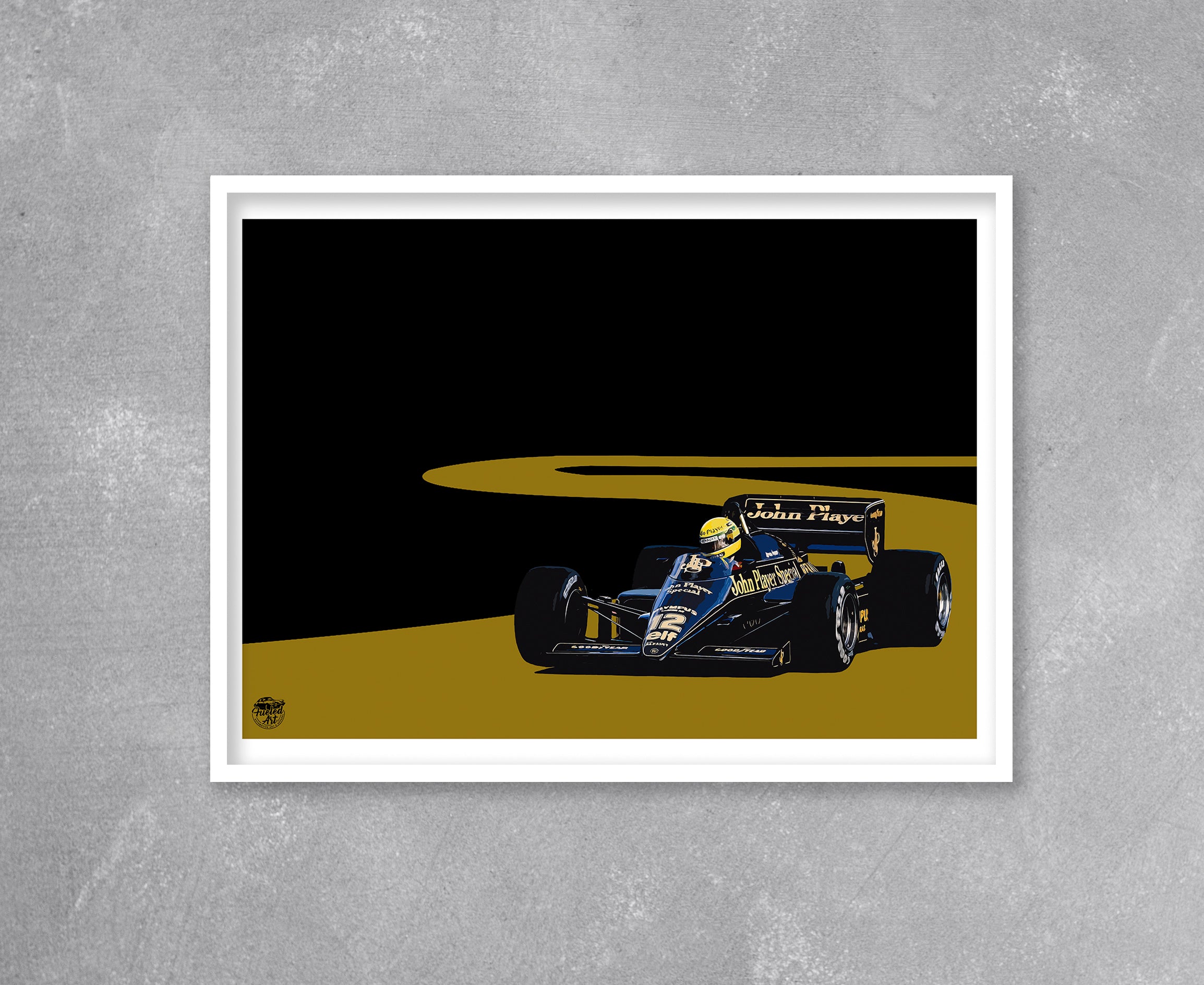 Ayrton Senna 1985 Lotus 97T F1 Print - Fueled.art