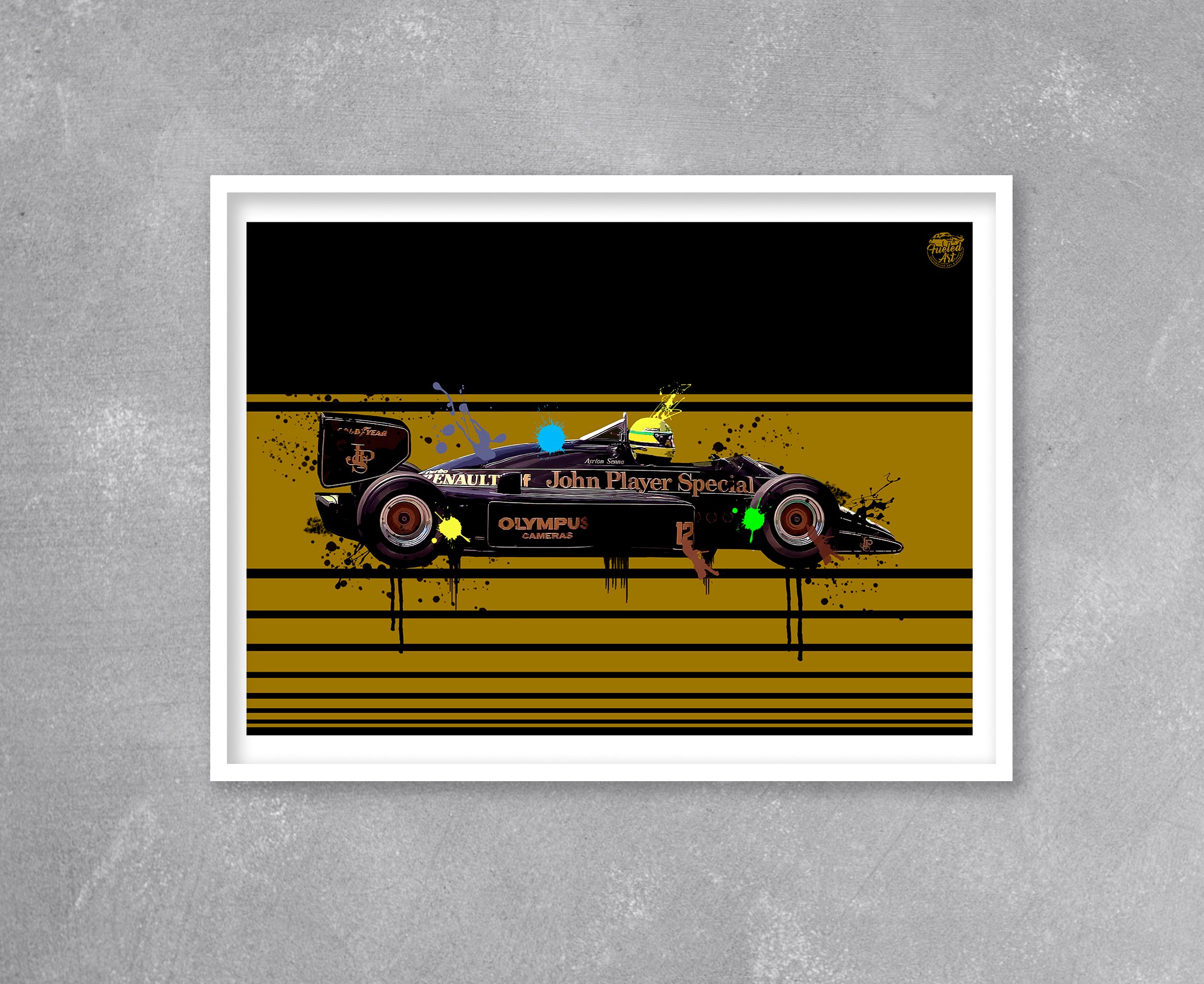 Ayrton Senna 1985 Lotus 97T F1 Print - Fueled.art