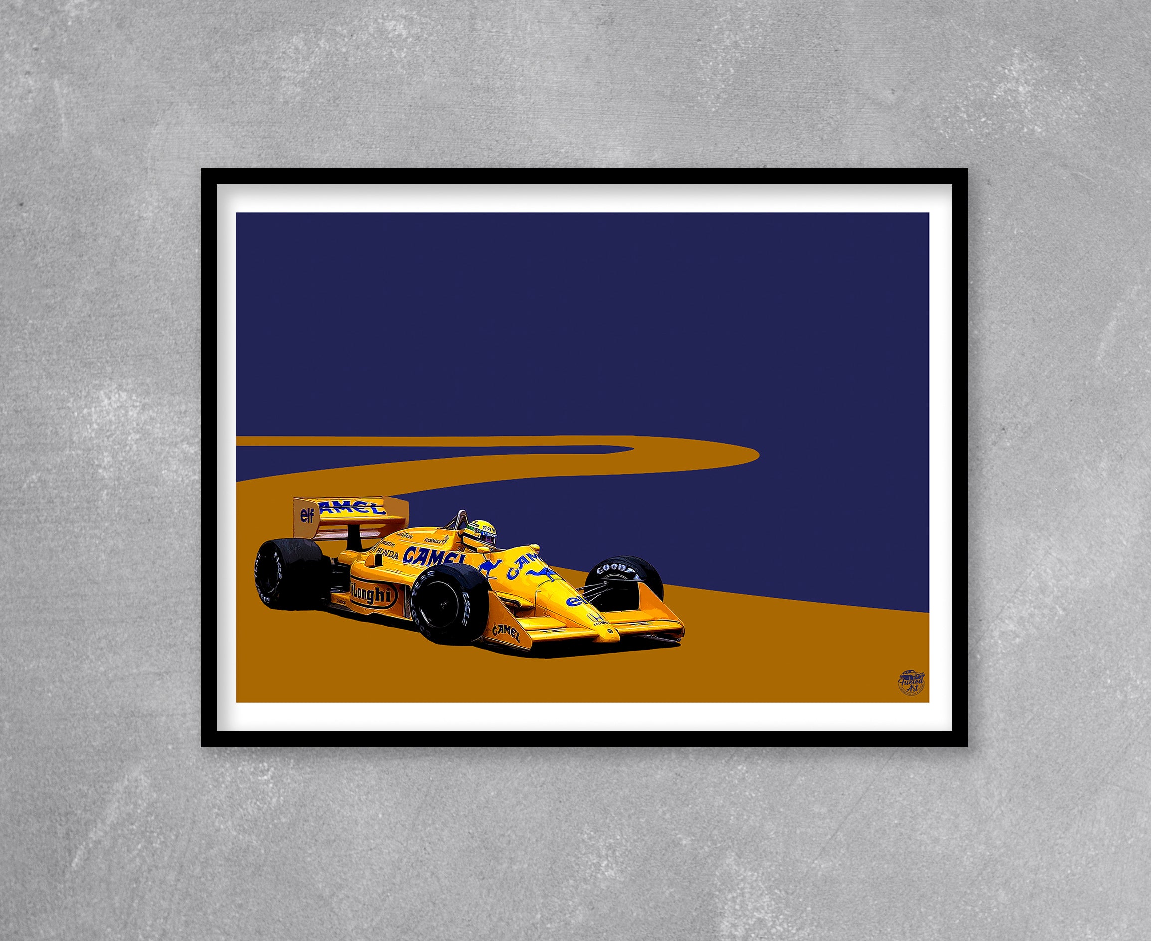 Ayrton Senna 1987 Lotus 99T F1 Print - Fueled.art