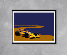 Lade das Bild in den Galerie-Viewer, Ayrton Senna 1987 Lotus 99T F1 Print - Fueled.art
