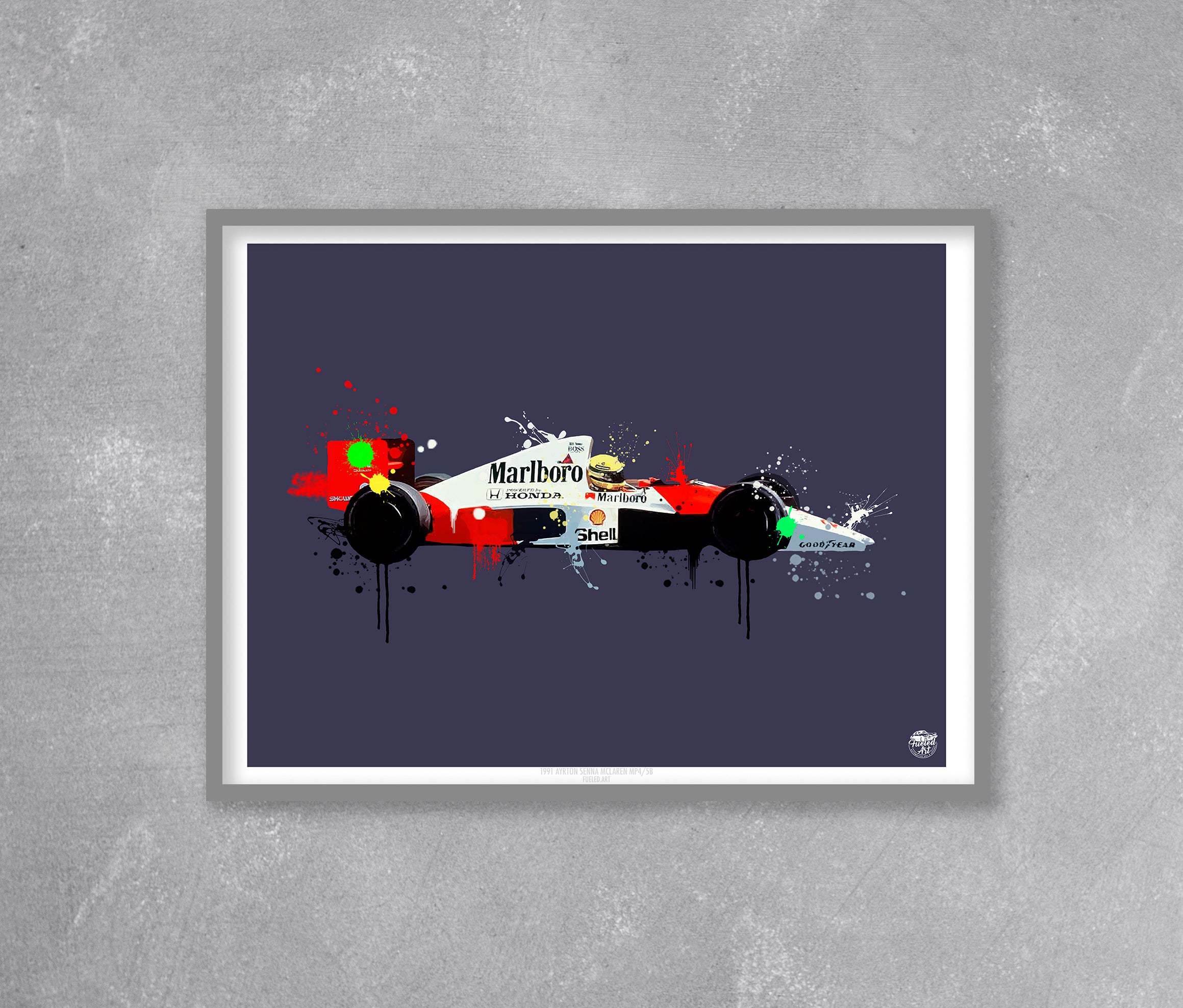 Ayrton Senna 1990 McLaren MP4/5B F1 Print - Fueled.art