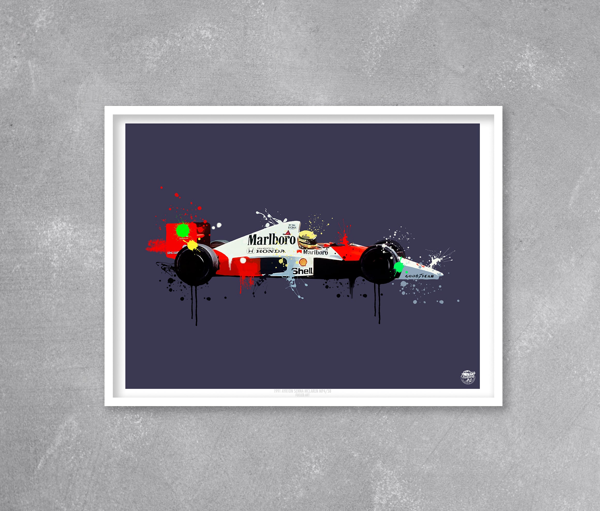 Ayrton Senna 1990 McLaren MP4/5B F1 Print - Fueled.art