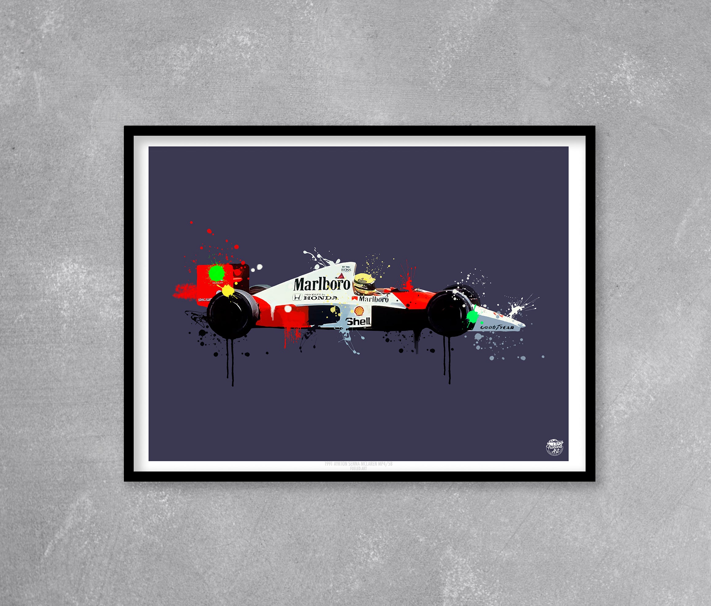 Ayrton Senna 1990 McLaren MP4/5B F1 Print - Fueled.art