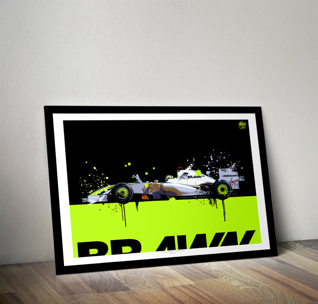 Jenson Button 2009 Brawn BGP001 F1 Print - Fueled.art