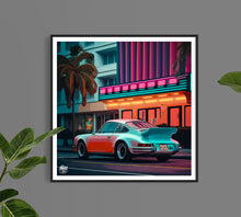 Load image into Gallery viewer, Classic Porsche 911 Miami print - Fueled.art
