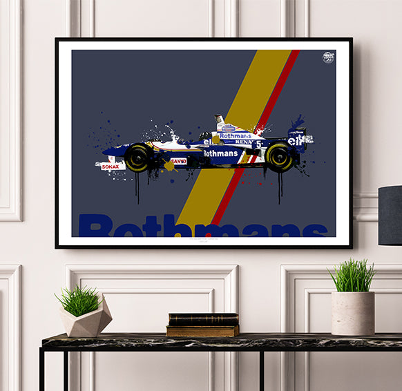 Damon Hill 1996 Williams FW18 F1 Print - Fueled.art