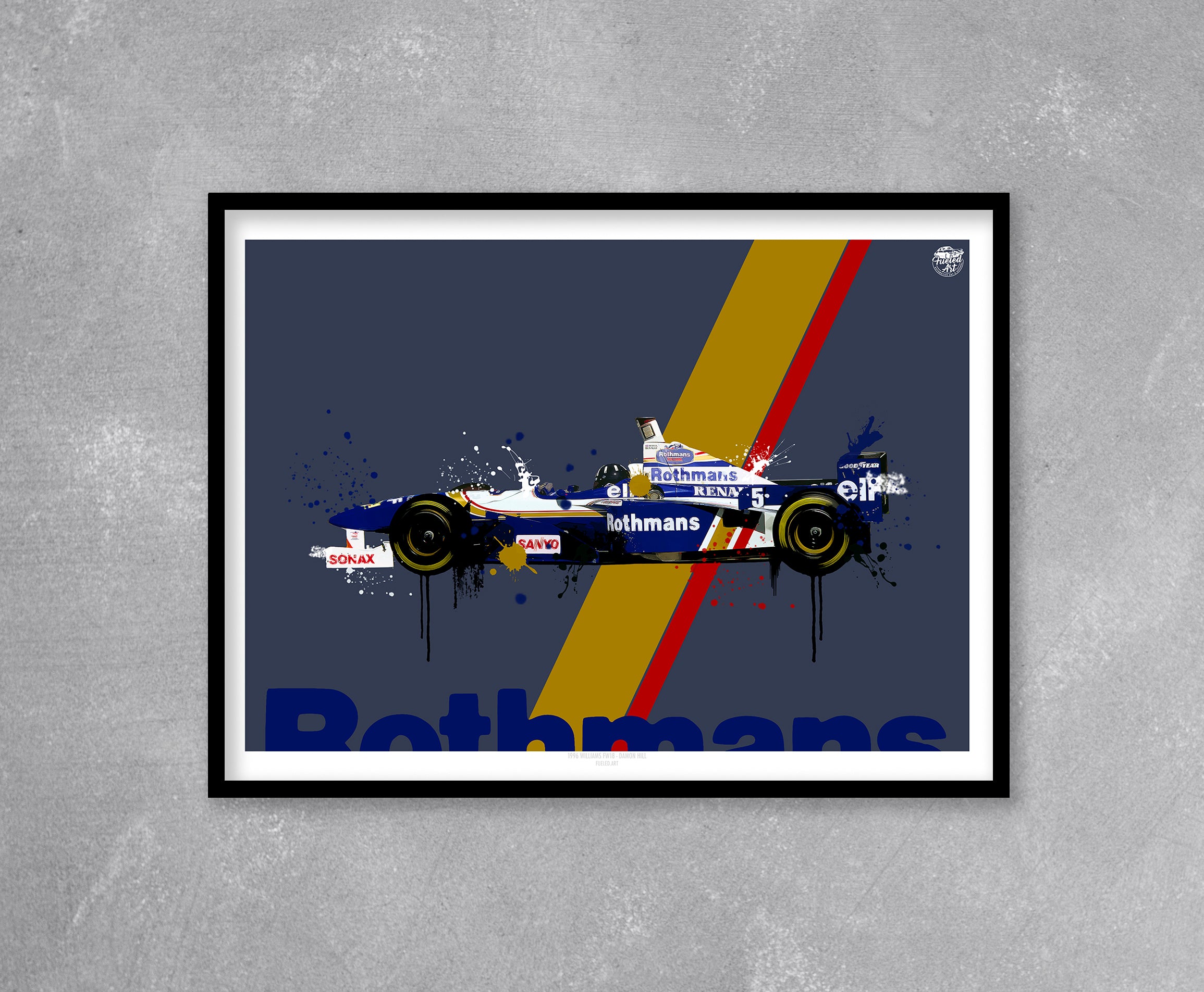 Damon Hill 1996 Williams FW18 F1 Print - Fueled.art