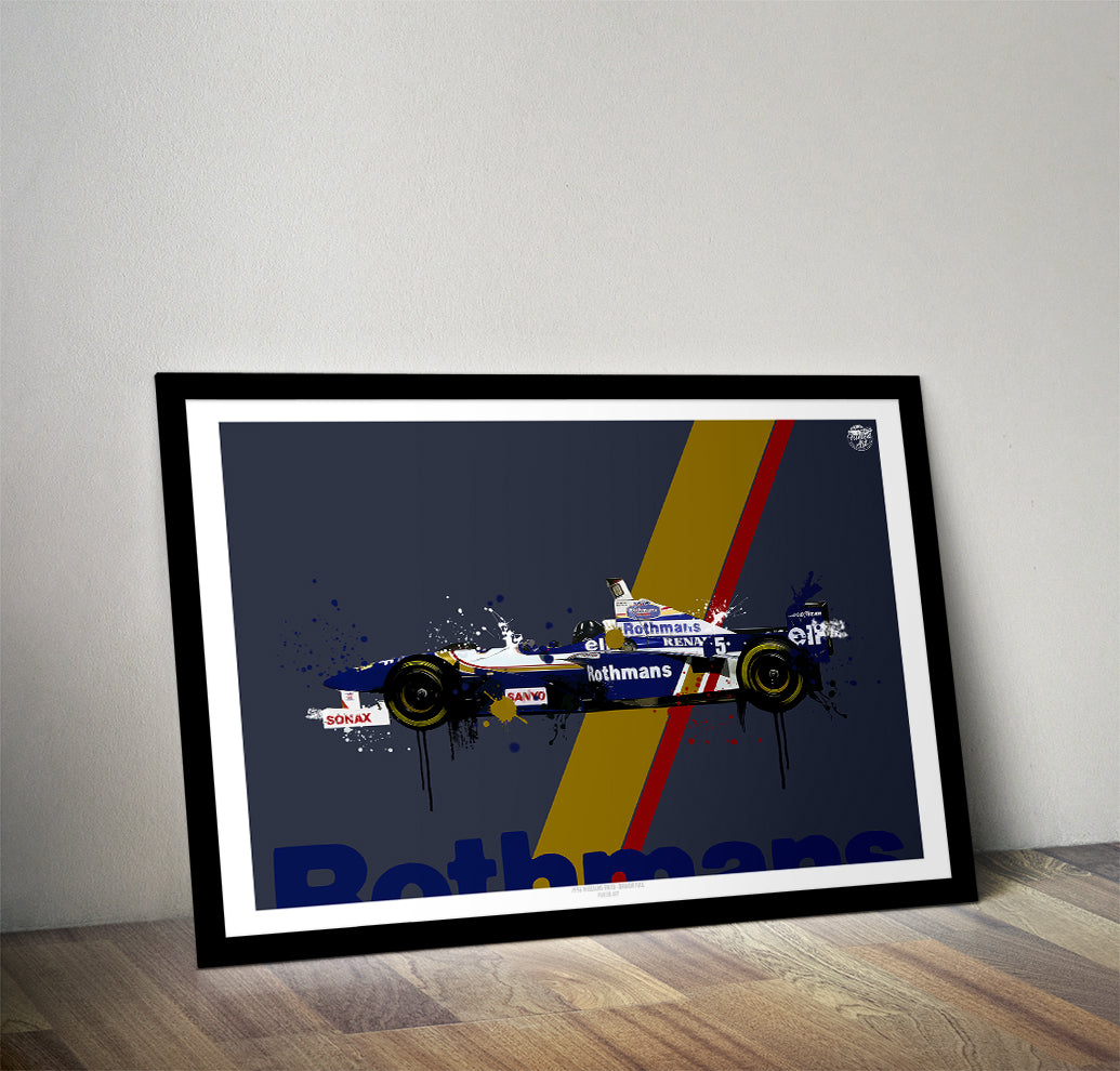 Damon Hill 1996 Williams FW18 F1 Print - Fueled.art