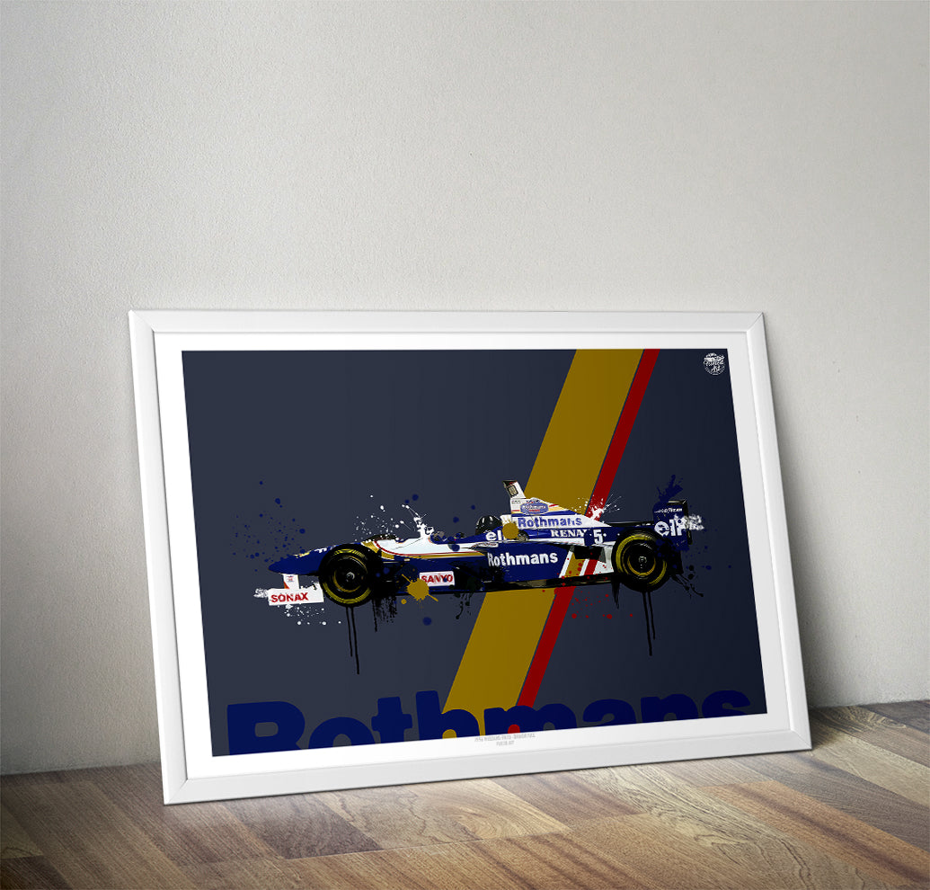 Damon Hill 1996 Williams FW18 F1 Print - Fueled.art