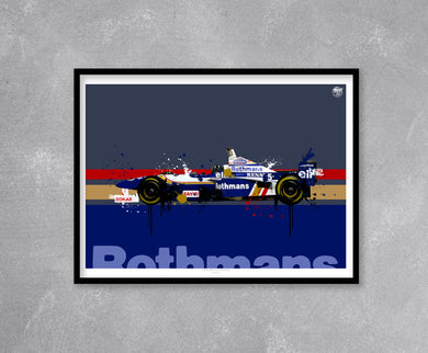 Damon Hill 1996 Williams FW18 F1 Print - Fueled.art