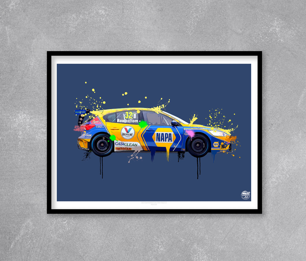 Dan Rowbottom 2023 Ford Focus ST BTCC Print - Fueled.art