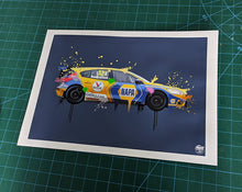 Load image into Gallery viewer, Dan Rowbottom 2023 Ford Focus ST BTCC Print - Fueled.art
