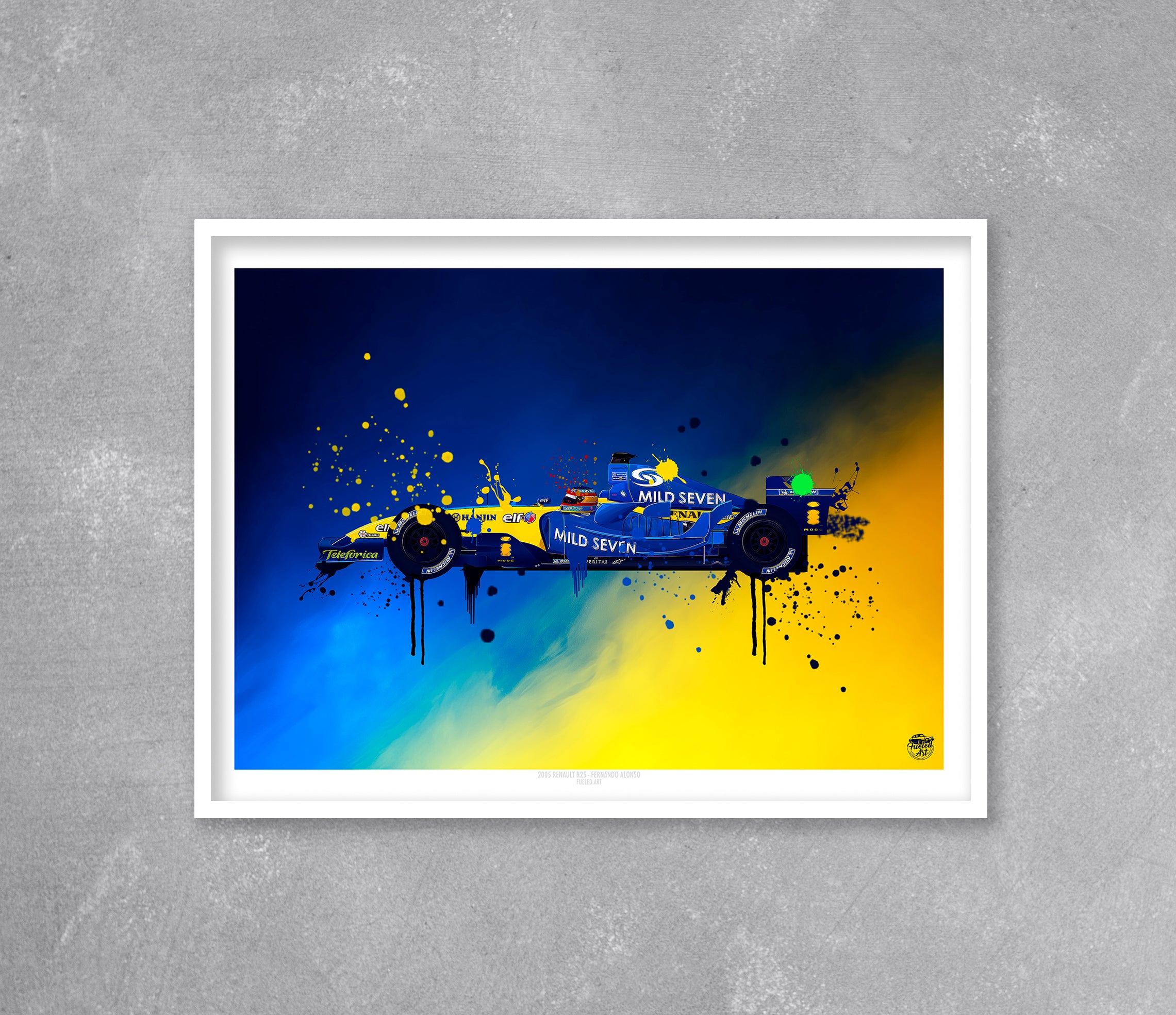 Fernando Alonso 2005 Renault R25 F1 Print - Fueled.art