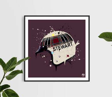 Jackie Stewart F1 Helmet print - Fueled.art