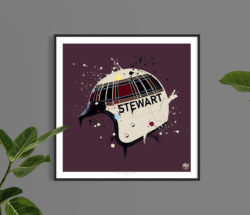 Jackie Stewart F1 Helmet print - Fueled.art