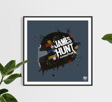 Load image into Gallery viewer, James Hunt 1976 Helmet F1 print - Fueled.art
