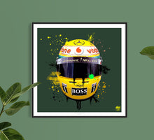 Lade das Bild in den Galerie-Viewer, Lewis Hamilton 2008 Helmet F1 print - Fueled.art
