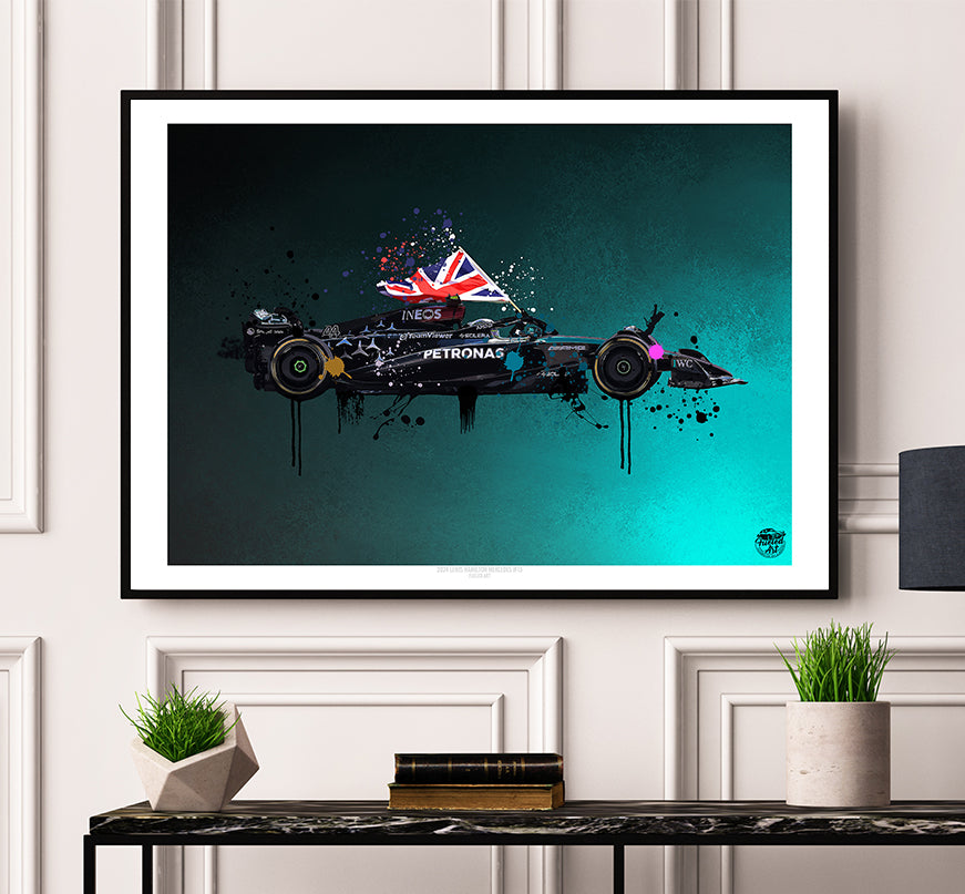 Lewis Hamilton 2024 Mercedes W15 F1 Print - Fueled.art