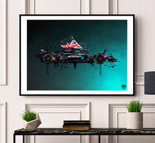 Load image into Gallery viewer, Lewis Hamilton 2024 Mercedes W15 F1 Print - Fueled.art
