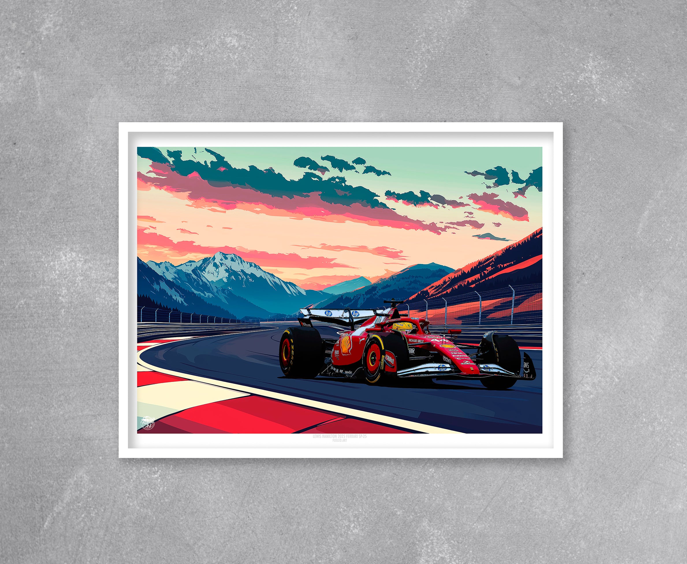 Lewis Hamilton 2025 Ferrari SF-25 Print - Fueled.art