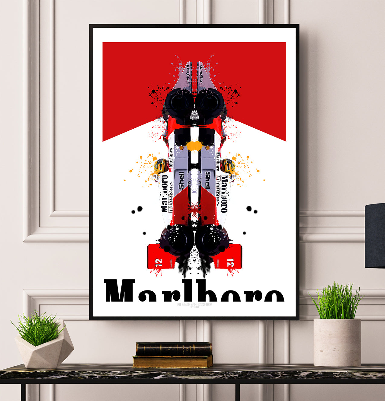 Ayrton Senna 1988 McLaren MP4/4 F1 Print - Fueled.art